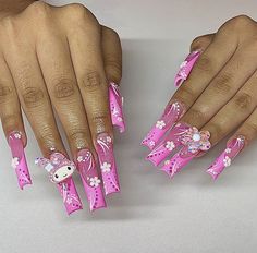 Pretty Nail Designs, Gem Nails, Funky Nails, Dope Nails, Nail Designs Summer, Best Acrylic Nails