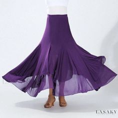 Lasaky - Chic Modem Dance Wear for Adult Females Night Skirt Outfit, Long Flowing Skirts, Skirt Costume, Gonna In Tulle, Purple Night, Night Skirt, Ballroom Dresses, Female Dancers, Costume Women