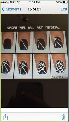 Easy Nail Designs For Beginners Halloween, Easy Spider Web Nail Art, Easy Nail Halloween Designs, Spiderman Inspired Nails Simple, Simple Skull Nail Art, Nails Halloween October Simple Ideas, Easy Nail Designs Halloween, Halloween Nail Designs Red And Black, Easy Halloween Nails To Do At Home