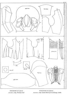 an image of paper doll clothes and sewing instructions for the doll's dressmaker