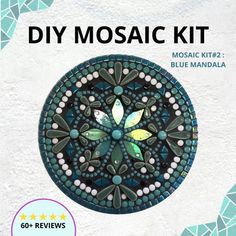 the mosaic kit includes blue and green designs