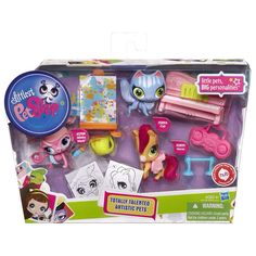 the littlest pet shop playset is packed with toys and stickers to make them look like they are having fun