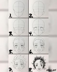 how to draw anime faces step by step