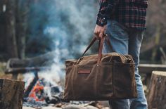 Waxed canvas duffle bag | Red Clouds Collective Waxed Canvas Duffle Bag, Canvas Tool Bag, Red Clouds, Canvas Duffle Bag, English Bridle, Red Cloud, Work Tools, Tool Bag, Waxed Canvas