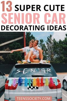 13 super cute senior car decorating ideas Senior Night Car Decorations, Class Of 2025 Car Decorating, Decorate Senior Car, Decorated Car For Graduation, Decorating Car For Graduation, Graduation Car Decorations, Decorate Car For Birthday, Senior Car Decorating Ideas 2024 Window, Decorate Car For Graduation