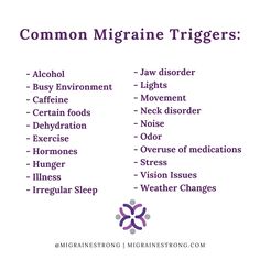 Triggers List, Vestibular Migraines, Types Of Migraines