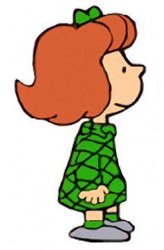 a cartoon girl with red hair and green dress