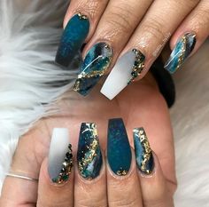 Her Nails, Glam Nails, Marble Nails, Bling Nails, Pretty Acrylic Nails