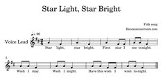 sheet music with the words star light, star bright