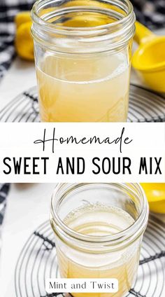 homemade sweet and sour mix in a mason jar