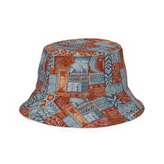 Inspired by the traditional barkcloth designs of the Pacific Islands, our Tapa Cloth print reversible bucket hat features bold tribal patterns on one side and a plain color on the other. This versatile and stylish hat gives you two unique looks in one, adding a touch of island charm to any outfit. Stay cool and stylish wherever you go!This reversible bucket hat can be worn on both sides, making it easy to match with different outfits. Made of breathable premium fabric, this hat will become your Bohemian Outdoor Bucket Hat With Curved Brim, Bohemian Bucket Hat With Curved Brim For Outdoor, Bohemian Reversible Curved Brim Hat, Bohemian Reversible Hat With Curved Brim, Multicolor 5-panel Beach Hat, Reversible Wide Brim Bucket Hat For Festivals, Brown Reversible Bucket Hat With Curved Brim, Bohemian Brown Bucket Hat With Short Brim, Brown Bohemian Bucket Hat With Short Brim