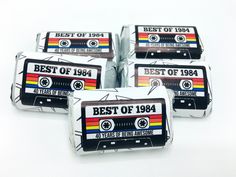 four cassette shaped magnets with the words best of 1994 on them