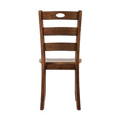 a wooden chair on a white background