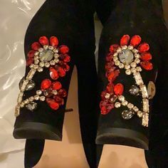 Only Twice Worn Beautiful And Comfortable Elegant Embellished Block Heel Boots, Elegant Embellished Heels For Fall, Dolce And Gabbana Boots, Shoes Heels Boots, Shoes Women Heels, Dolce And Gabbana, Shoes Heels, Women Shoes, Boots