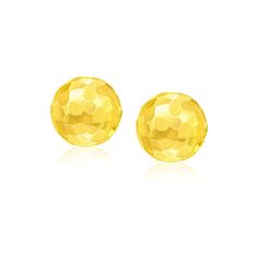 Buy LOVCIA Luxury Glamorous 14K Yellow Gold Faceted Round Stud Earrings (7mm) Mens Diamond Stud Earrings, Round Diamond Engagement Rings, Round Stud Earrings, Copper Jewelry, Gold Studs, Gold Earrings Studs, Diamond Earrings Studs, Metal Stamping, Diamond Wedding Bands