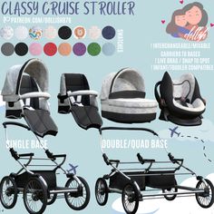 the baby stroller is designed to look like it has wheels