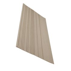 an angled view of the side of a beige corrugated roofing sheet on a white background