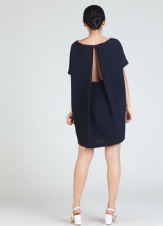 KAAREM - Angle Mini Dolman Open Back Dress - Black Blue Blue Black Dress, Dolman Dress, Open Back Dress, Open Back Dresses, Midi Length Dress, Back Dress, Dolman Sleeve, Dress Backs, Minimalist Fashion