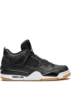 JORDAN CI1184001 BLACK/WHITE-GUM LIGHT BROWN Rubber/Leather Jordan Air 4 Retro, Jordan Air 4, Yeezy 750, Jordan 4 Black, All Jordans, Kicks Shoes, Buy Jordans, Shoes Sneakers Jordans, Jordan Air