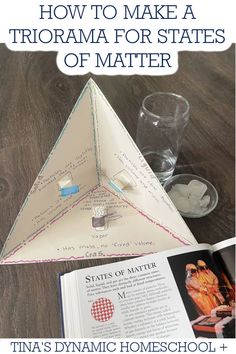 an origami book with the title how to make a triroma for states of matter