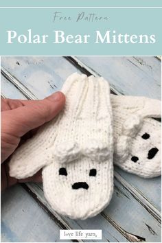 Polar Bear Mittens – Free Knitting Pattern Your Crochet, Mittens Pattern, Crochet Inspiration, Love Craft, Winter Weather