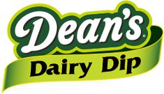 the logo for dean's dairy dip, which is green with white lettering on it