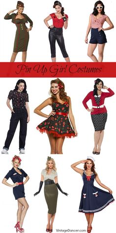 1950 Costume Ideas, Pinup Outfits Ideas, Pin Up Girl Halloween Costume, Pin Up Costumes, 50s Party Outfit, 1950's Hair, Fifties Outfits, Pin Up Girl Costume, Pinup Costume