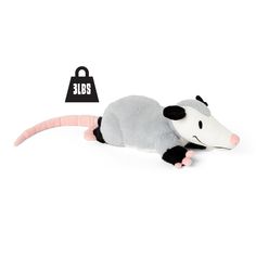 a stuffed rat is laying on the ground