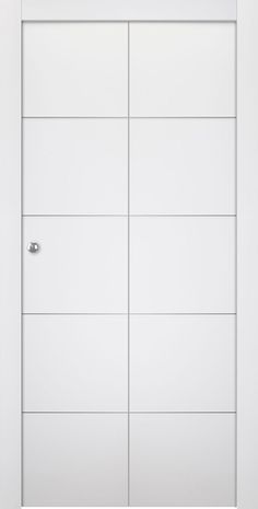 an open white door with no glass on the front and side paneled doors in the back