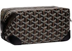 Goyard Boeing 25 Toilet Bag Black in Goyardine Canvas with Silver-tone - US Goyard Luggage, Lux Outfits, Gifts From Girlfriend, Goyard Handbags, Toilet Bag, Cute Pink Background, Chi Town, Baggage Claim, Crocodile Bags