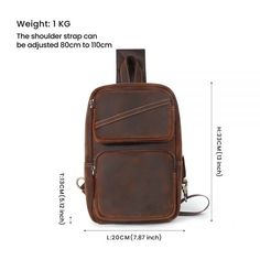 Leather Chest Bag For Outdoor Use, Leather Shoulder Chest Bag For Outdoor, Leather Chest Shoulder Bag For Outdoor, Leather Crossbody Chest Bag For Outdoor, Leather Chest Bag With Leather Lining For Travel, Leather Backpack Chest Bag For Business, Leather Chest Bag Backpack For Business, Leather Business Chest Bag Backpack, Leather Chest Bag With Zipper Pocket For Outdoor