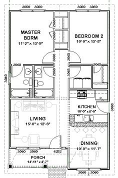 the floor plan for a two story house with an attached bedroom and living room area