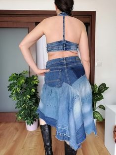 Denim Tube Top, Chic Jeans Bustier Crop Top,stylish Crop Corset, Trendy Street Wear, Rockjeans Corset - Etsy Bulgaria Fitted High-waist Denim Blue Vest, Fitted High Waist Denim Vest, Denim Blue High-waist Fitted Denim Vest, Fitted Patchwork Jeans For Summer, Bohemian High Rise Fitted Jeans, Fitted Medium Wash Bottoms For Festival, Fitted Denim Bottoms For Festival, Festival Fitted Denim Bottoms, Fitted Patchwork Crop Top For Spring