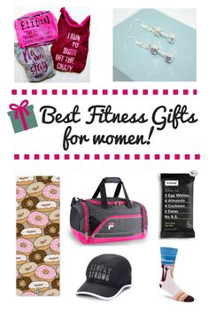 the best fitness gifts for women in pink, black and white with text overlay