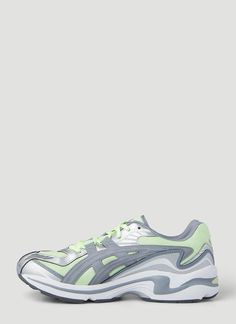 100% Synthetic Fabric, 100% Rubber Casual Asics Sneakers With Vented Sides, Asics Green Athleisure Sneakers, Modern Asics Sneakers For Sports, Modern Asics Sports Sneakers, Asics Sporty Spring Sneakers, Sporty Asics Sneakers For Spring, Spring Sporty Asics Sneakers, Investment Bags, Asics Sneakers