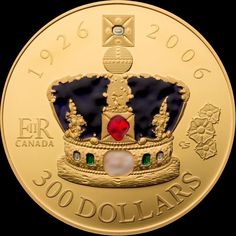 a gold coin with an image of a crown on it's face and the words, fair canada 500 dollars