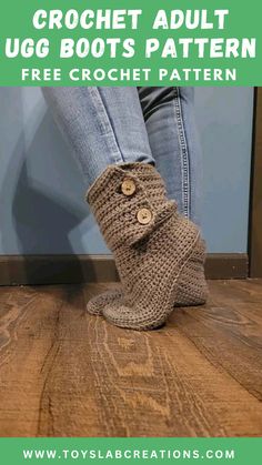 Crochet ugg boots free pattern for beginners Crochet Slipper Boots, Slipper Pattern, Easy Crochet Slippers, Crochet Slipper, Crochet Slippers Free Pattern, Crochet Slipper Pattern, Crochet Boots, Crochet Booties