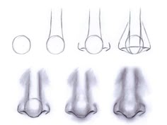 a drawing of different shapes and sizes of the same object on a white paper background