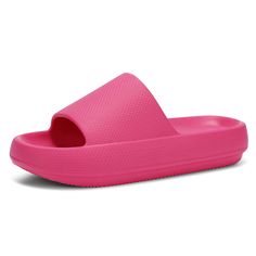 PRICES MAY VARY. The slides are made of high-quality EVA, which is environmentally friendly, odorless, noise-free, non-absorbent and easy to clean. The slide features a 1.57-inch soft, high-stretch thick sole that gives you the comfort of walking on clouds. This is a very light and supportive pair of comfortable slides that can relieve foot pain and other conditions that can affect your feet. The cloud slide is designed with a non-slip texture, which has good slip resistance and wear resistance. Pillow Slippers, Gym Showers, Cloud Slides, Shower Shoes, Slides For Women, Men Sandals, On Clouds, Walking On Clouds, Slides Sandals