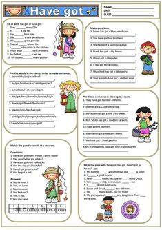 the worksheet for children to learn how to say i have got