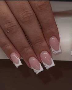 Blooming Gel Croc Nails, Purple Nail French Tip, Glam French Tip Nails, Cute Nail Ideas Square, Purple Square Acrylic Nails, Idea Nail, Girly Acrylic Nails, French Tip Acrylic Nails, Simple Acrylic Nails