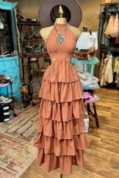 Western Themed Dresses, Ball Gown With Cowboy Boots, Country Outfits Dresses Western Style, Country Wedding Attire For Guests Dresses, Country Outfits Dresses, Ranch Wedding Outfit Guest, Reunion Outfits For Women, Dressy Cowgirl Style Outfits, Western Formal Dresses