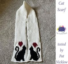 the cat scarf is knitted by pat nickow