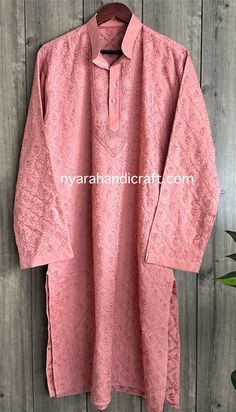 "Fine all over hand embroidery on soft and comfortable cotton Kurta for men!  \"Chest Size mentioned is the actual garment measurement\" Embroidery designs may vary." Cotton Kurta With Intricate Embroidery For Festivals, Cotton Kurta With Traditional Patterns And Fit, Traditional Cotton Kurta With Traditional Patterns, Traditional Long Sleeve Kurta With Tonal Embroidery, Cotton Traditional Wear With Intricate Embroidery For Festivals, Eid Cotton Kurta With Tonal Embroidery, Traditional Festive Embroidered Fabric With Tonal Embroidery, Cotton Straight Kurta With Tonal Embroidery, Cotton Kurta With Tonal Embroidery