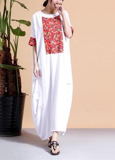 Classy O Neck Patchwork Outfit Fashion Ideas White Robe Dress

 Materials used:cotton linen

Measurement:Size S/BUST-128cm   
length 125cm / 48.75"
Sleeve length 36cm / 14.04"
bust 128cm / 49.92"



Size M/BUST-136cm   
length 129cm / 50.31"
Sleeve length 38cm / 14.82"
bust 136cm / 53.04"




We ship worldwide.

Tracking numbers provided for all orders. Casual White Dress With Floral Patchwork, Beach Linen Dress With Patchwork, Beach Linen Patchwork Dress, White Patchwork Shift Dress, White Shift Dress With Patchwork, Long Cotton Dress In Lagenlook Style, Lagenlook Long Cotton Dress, Summer Linen Dress With Patchwork, Summer Linen Patchwork Dress