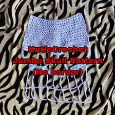 the crochet jumbo skull pattern is no border on this zebra print blanket