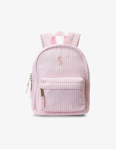 Brand: Polo Ralph Lauren Composizione: 100% poliestere Pattern: Righe Codice articolo: 7AR068 Codice colore: W2Q Pink Bookbag, Aesthetic Bags, Back To School Backpacks, Kids Backpack, Colour Code, School Trip, Girly Accessories, Pink Purse, Birthday Wishlist