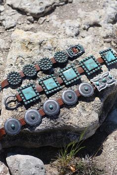 Four Corners Concho Belt Double D Ranch, Silver Turquoise Jewelry, Concho Belt, Turquoise Stones, Vintage Belts, Boots For Sale, Silver Turquoise, Turquoise Jewelry, Western Wear