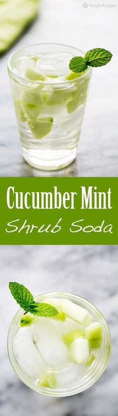 cucumber mint spread soda in a glass bowl