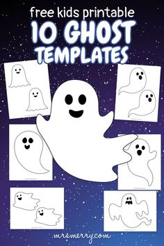 10 ghost templates free printable Ghost Template Free Printable, Ghost Crafts Preschool, Ghost Crafts For Kids, Halloween Ghost Craft, Ghost Template, Printable Halloween Decorations, Ghost Silhouette, Halloween Arts, Kid Halloween